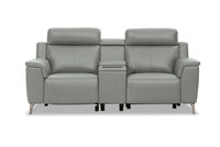 ARISTOTLE - Leather 2 Seater Sofa with Console and 2 Inbuilt Electric Recliners ARISTOTLE