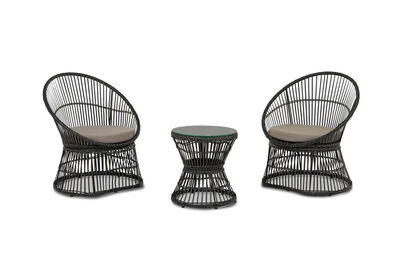 ORTIZ - Black 3 Piece Outdoor Patio Set