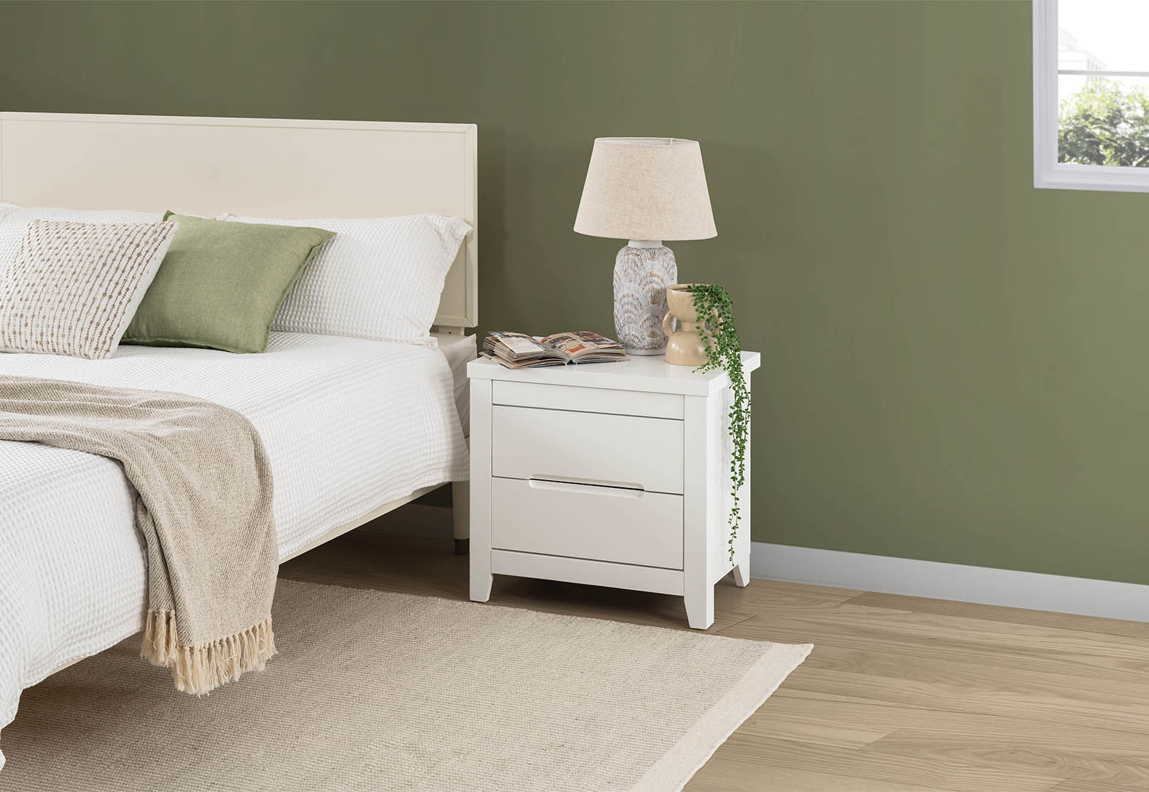 White Hartlepool 2 Drawer Bedside Amart Furniture