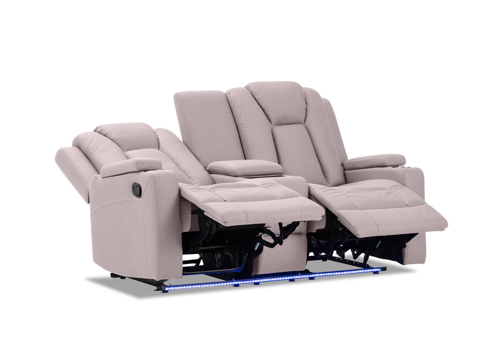 TRAVIS FABRIC - 2 Seater with Recliners and Console TRAVIS FABRIC