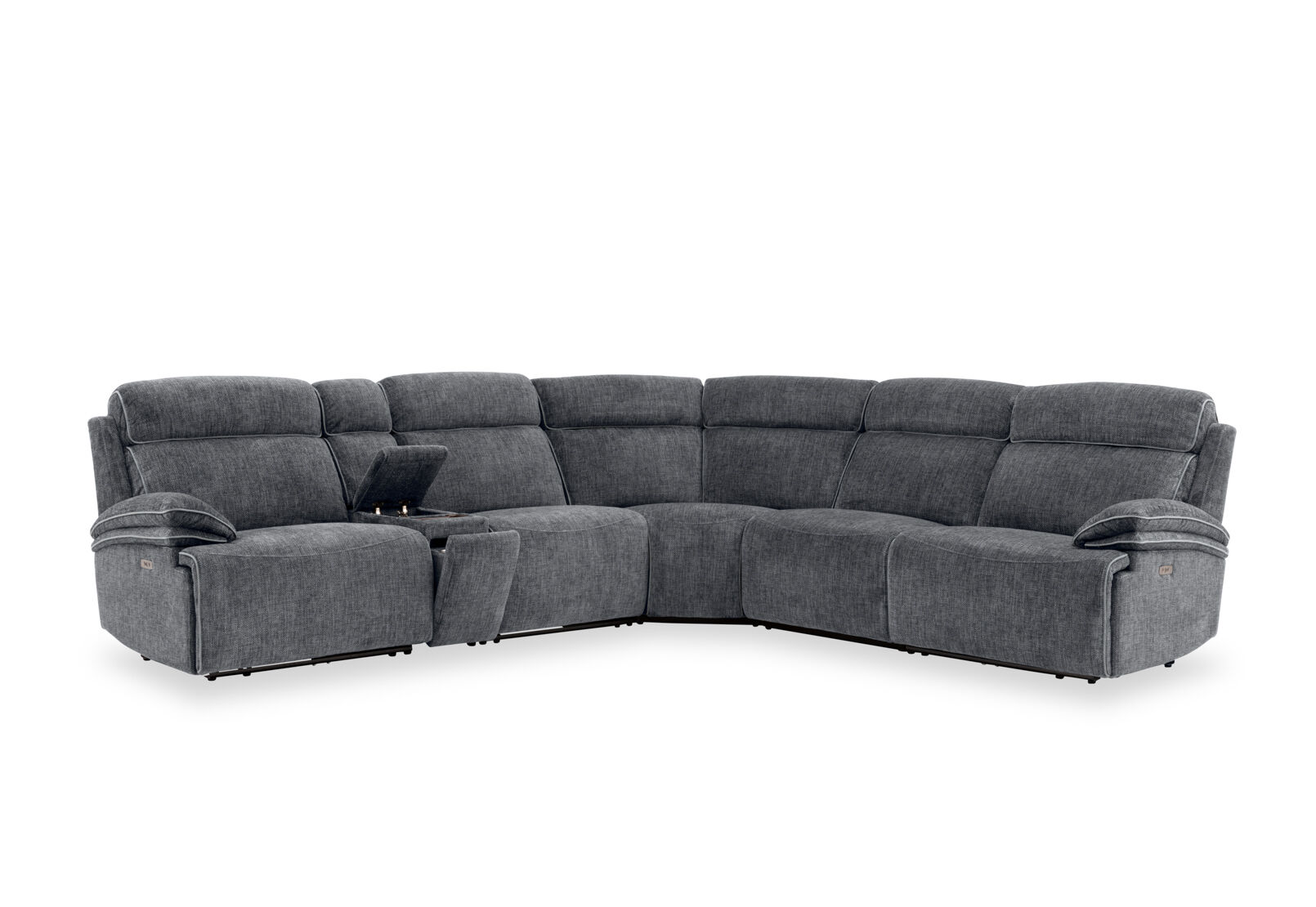SEYMOUR FABRIC - 5 Seater Corner Lounge with LHF Console SEYMOUR FABRIC