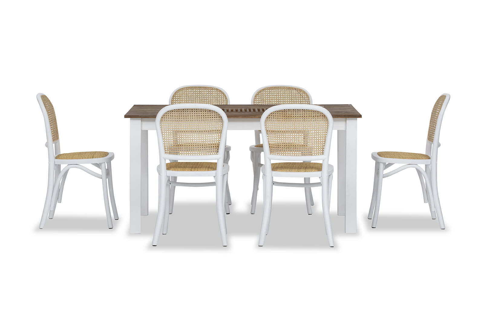 SANTO ANDRE 7 Piece Dining Suite with Toulouse Dining Chairs.