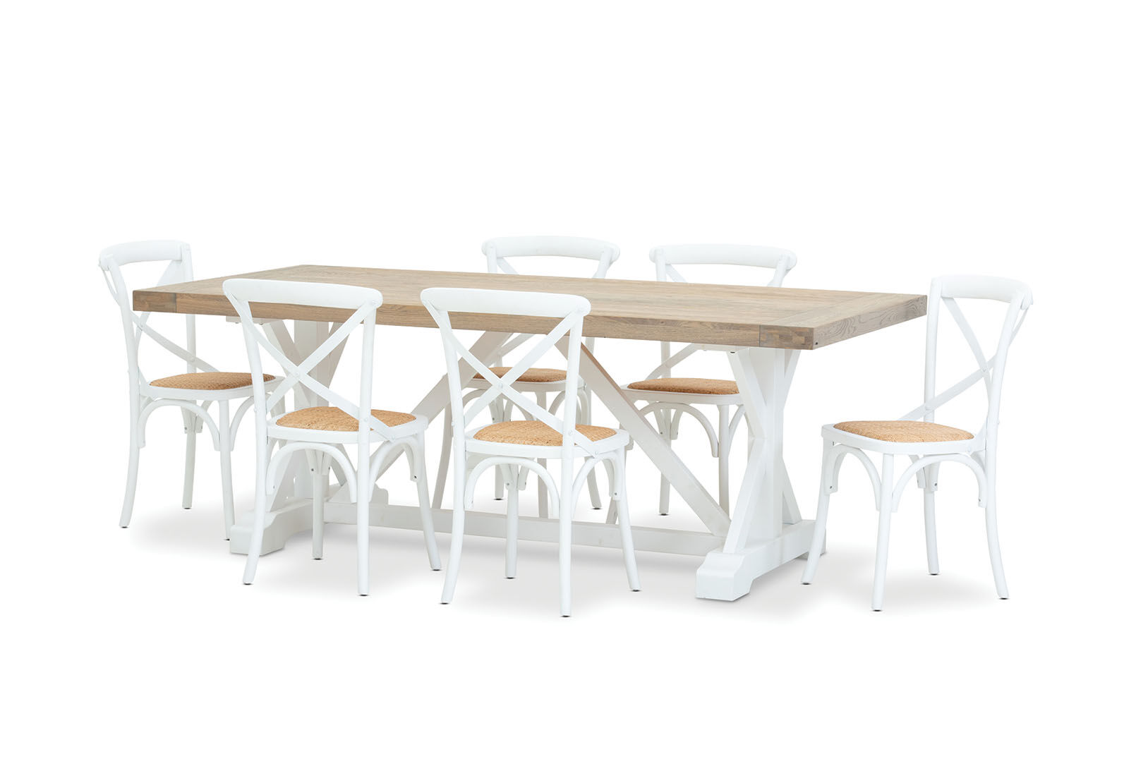 NORMANDY - 7 Piece Dining Suite with Bordeaux Dining Chairs NORMANDY