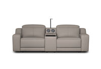 VANTRO LEATHER - 2 Seater Sofa with 2 Inbuilt Electric Recliners and Speaker Console VANTRO LEATHER