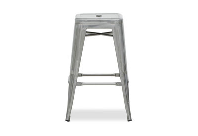 HARZ - 68cm Natural Steel Stool