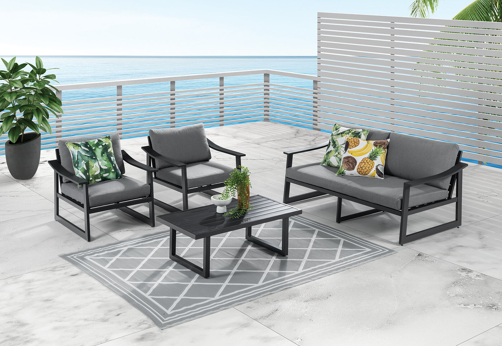 ZARIAH - 4 Piece Outdoor Lounge Setting ZARIAH
