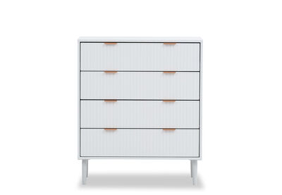HENSLEY - White 4 Drawer Tall Chest