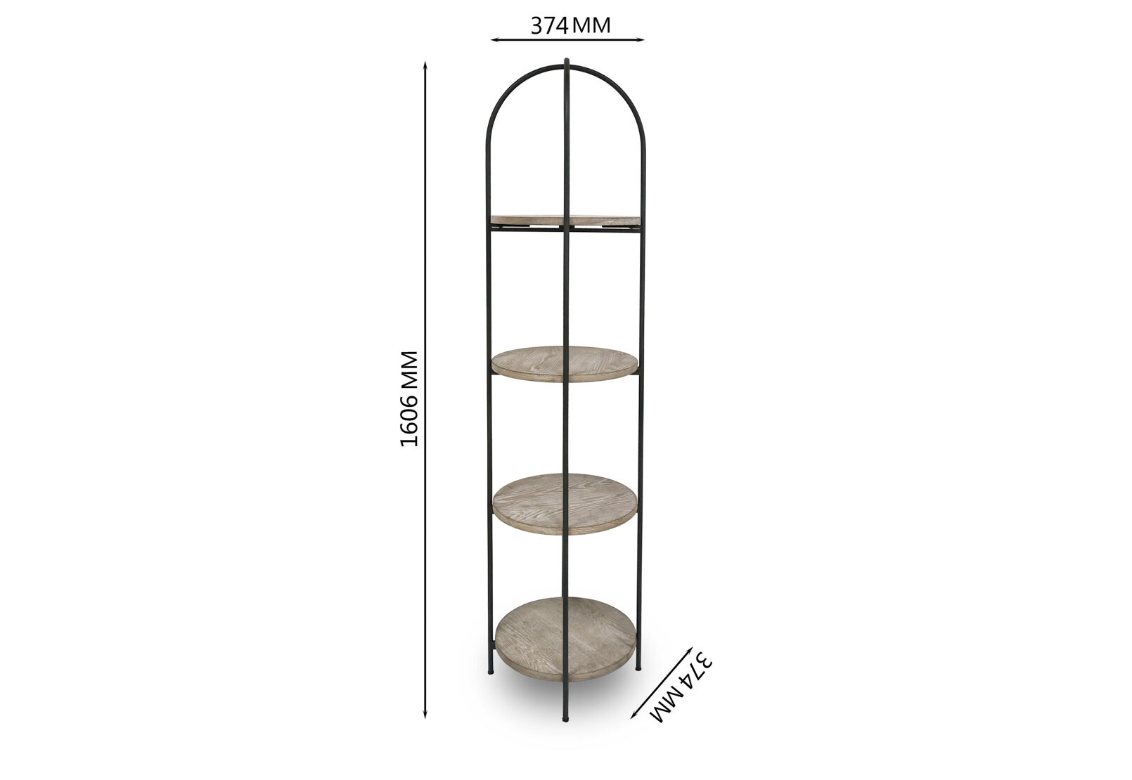 ADMIRABLE - 4 Tier Round Bookcase ADMIRABLE