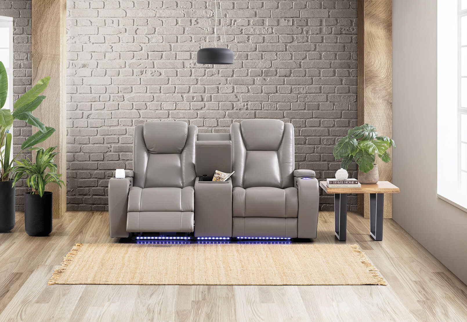 SENTINAL MK2 LEATHER - 2 Seater with 2 Electric Recliners and Console SENTINAL MK2 LEATHER