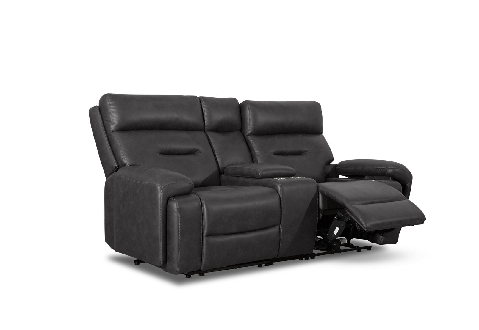HOLLYWOOD FABRIC - Media 2 Seater with Electric Recliners & Console HOLLYWOOD FABRIC
