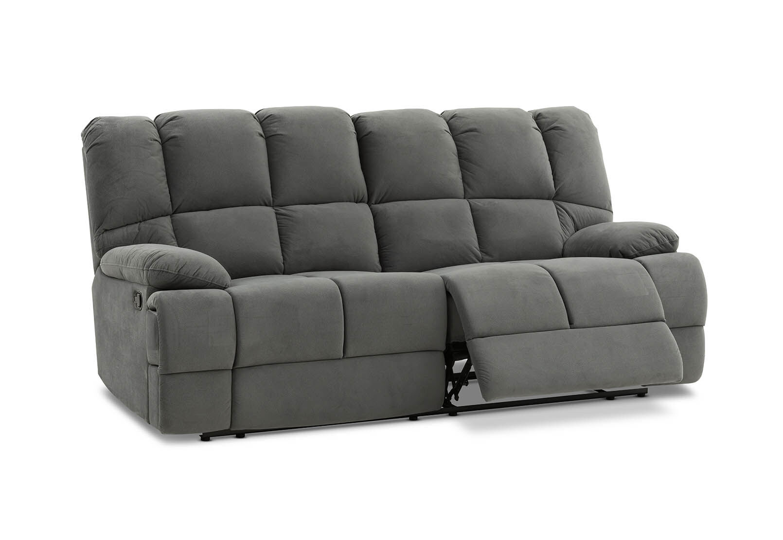DARK GREY GLADIATOR Fabric 3 Seater Recliner Lounge