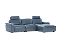 BARTELLE LEATHER - 3.5 Seater Sofa with Ottoman. BARTELLE LEATHER