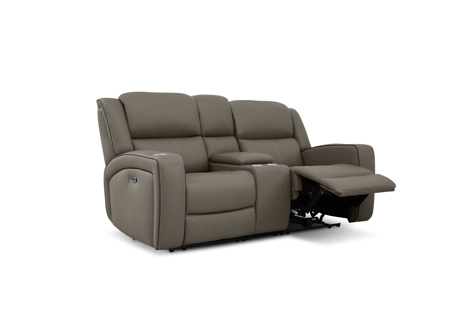 CAPALDI LEATHER - 2 Seater Sofa with 2 Inbuilt Electric Recliners and Console CAPALDI LEATHER