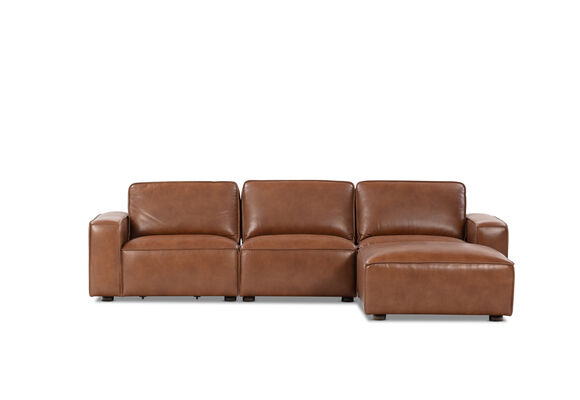 BARTELLE LEATHER - 3.5 Seater Sofa with Ottoman