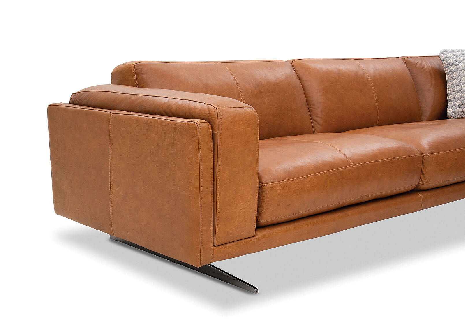 TAN ALESSANDRA Leather 3 Seater Sofa