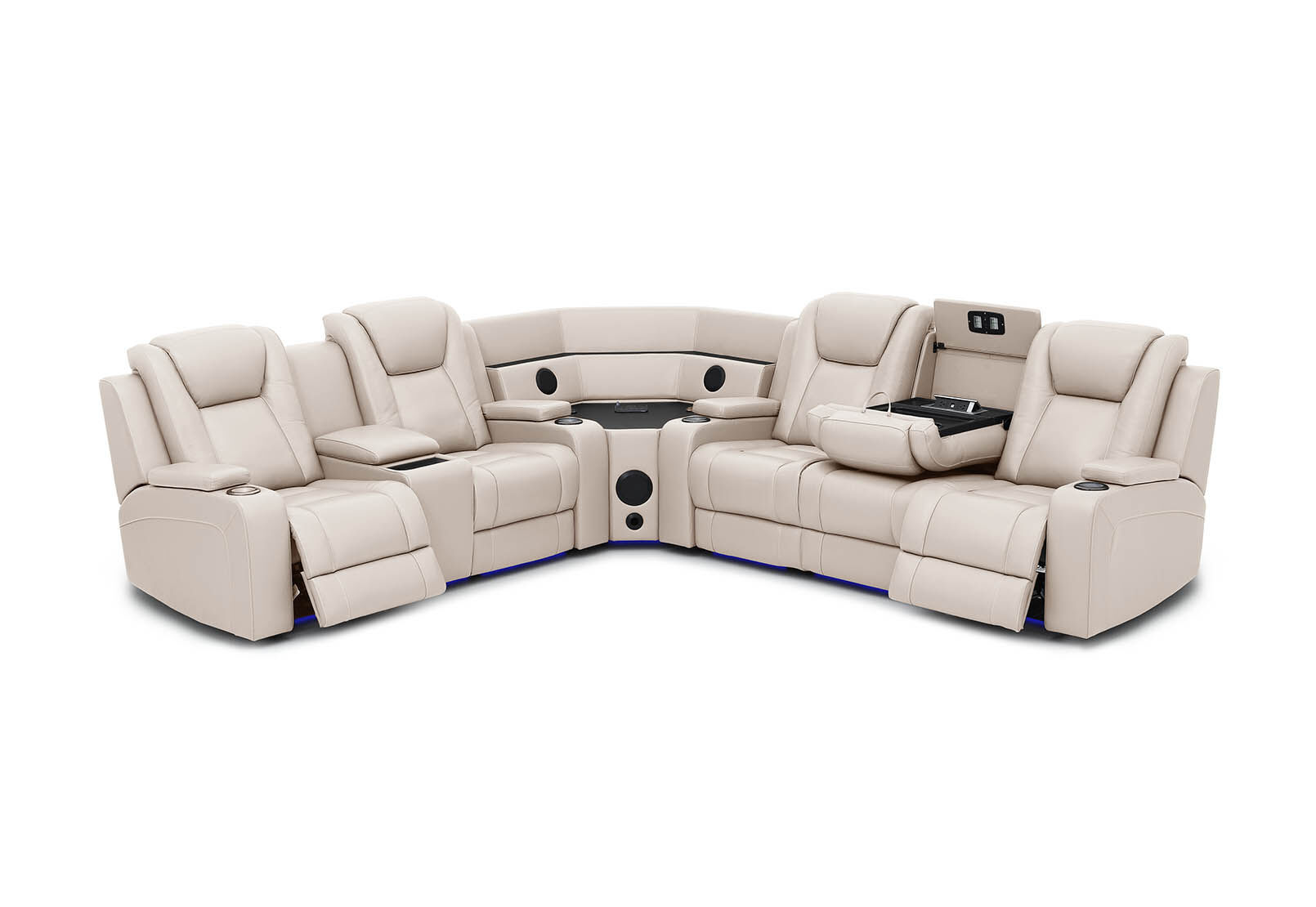 SENTINAL MK2 LEATHER - 5 Piece Corner with LHF Console SENTINAL MK2 LEATHER