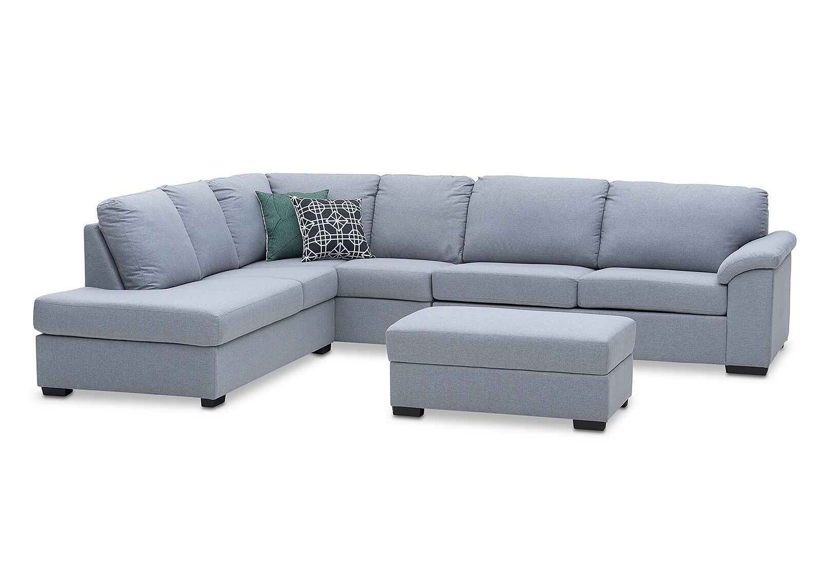 LIGHT GREY RUMPUS Fabric Corner Suite LeftHand Facing Chaise with Sofa Bed