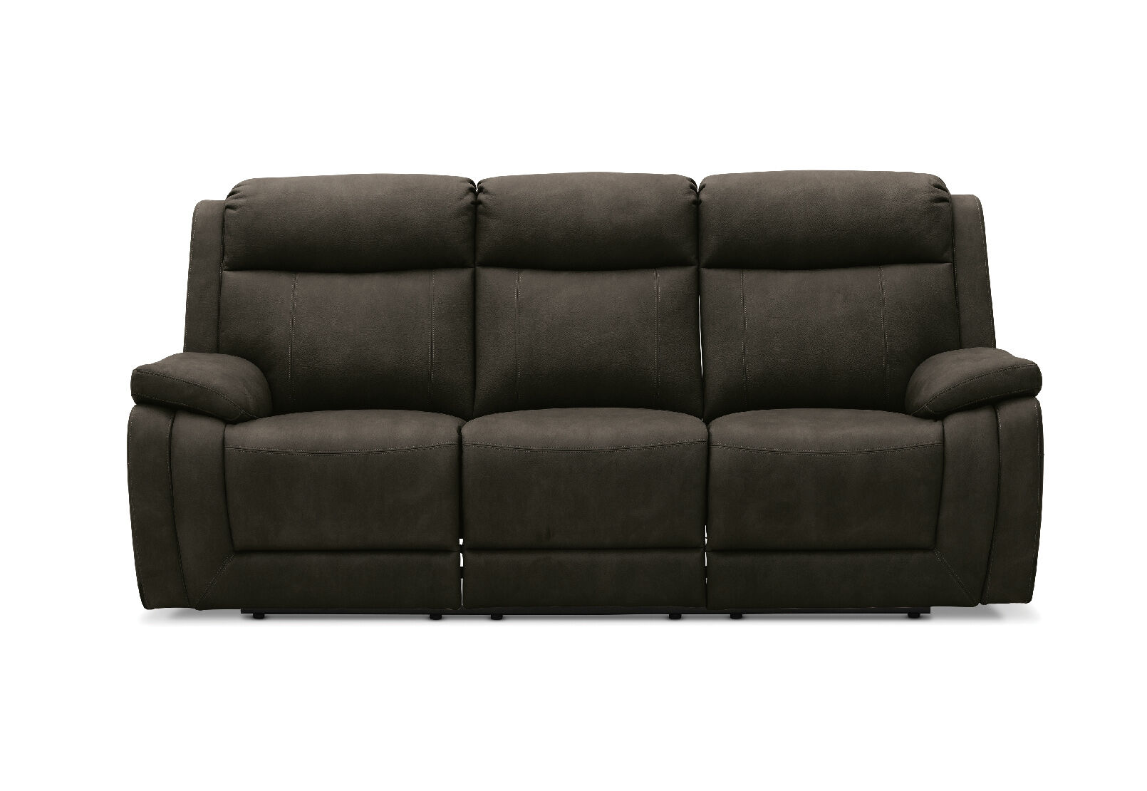 CHARCOAL SAN MARCO Fabric 3 Seater Sofa with 2 Inbuilt Recliners