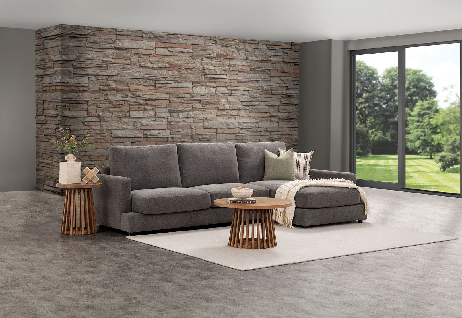 LIESL FABRIC - 3 Seater RHF Chaise LIESL FABRIC
