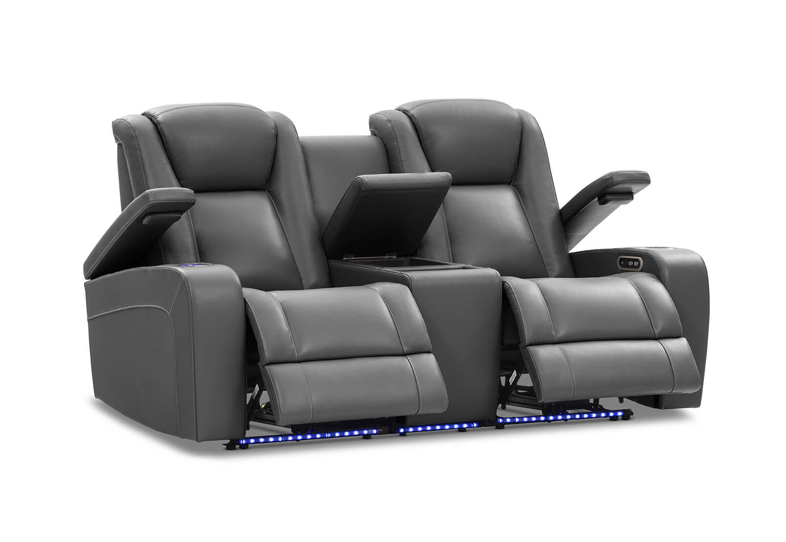 SENTINAL MK2 LEATHER - 2 Seater with 2 Electric Recliners and Console SENTINAL MK2 LEATHER
