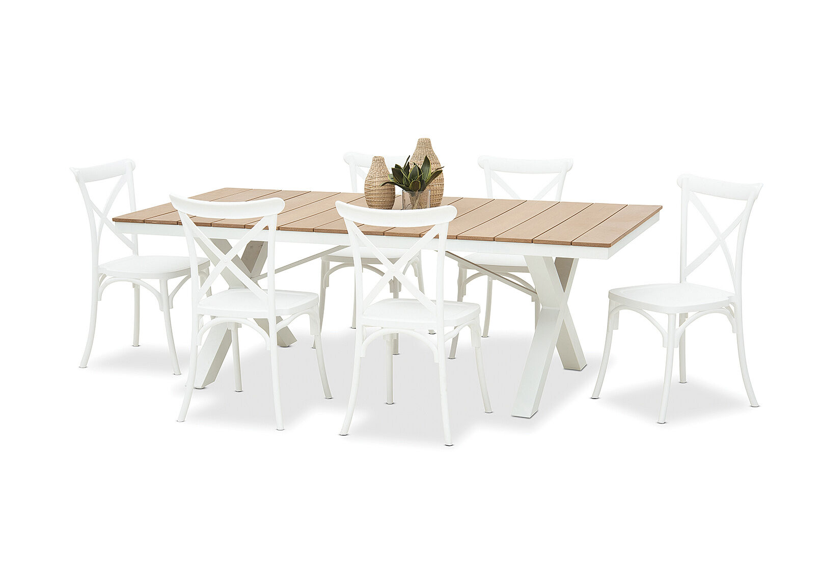 ELWOOD - 7 Piece Outdoor Dining Setting with Skylar Chairs ELWOOD