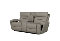 HOLLYWOOD LEATHER - Media 2 Seater with Electric Recliners & Console HOLLYWOOD LEATHER