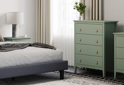 STANFORD - Olive Green Tall Chest