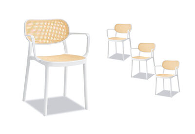 McKAY - Set of 4 Outdoor Dining Chairs