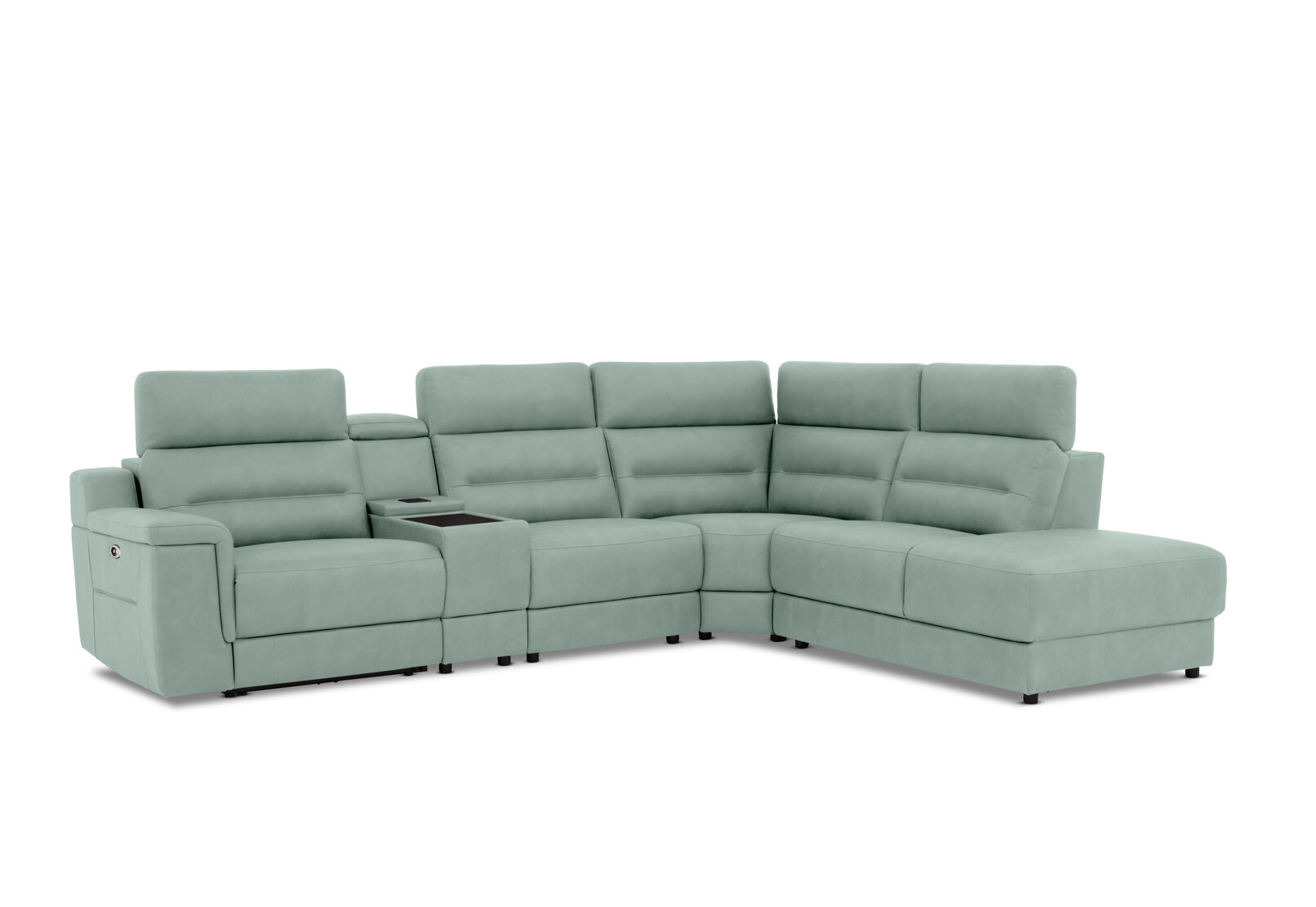 JEFFRIES FABRIC - Corner Lounge with Inbuilt Electric Recliner and RHF Chaise JEFFRIES FABRIC
