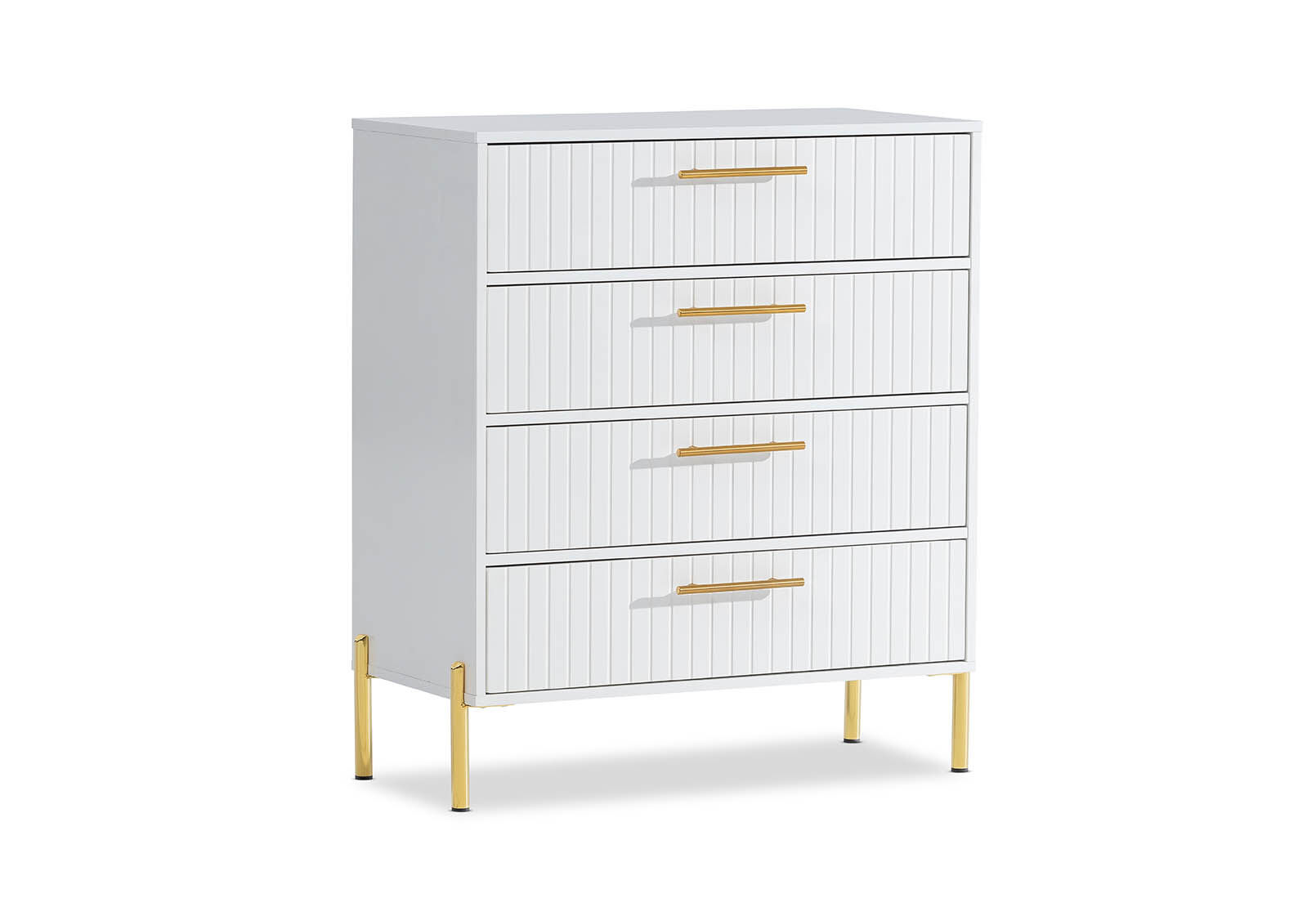DELGADO - White 4 Drawer Tall Chest DELGADO