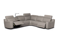 VANTRO LEATHER - Corner Lounge with 2 Inbuilt Electric Recliners and Console VANTRO LEATHER