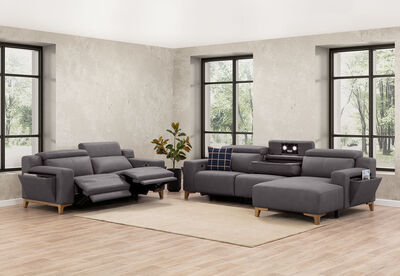 GAGE FABRIC - 2 Seater Sofa with Inbuilt Electric Recliners