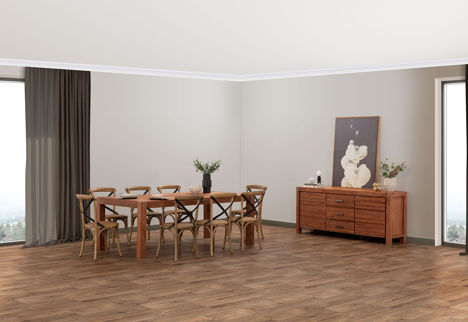 SILVERWOOD - 9 Piece Suite with Avantee Chairs SILVERWOOD