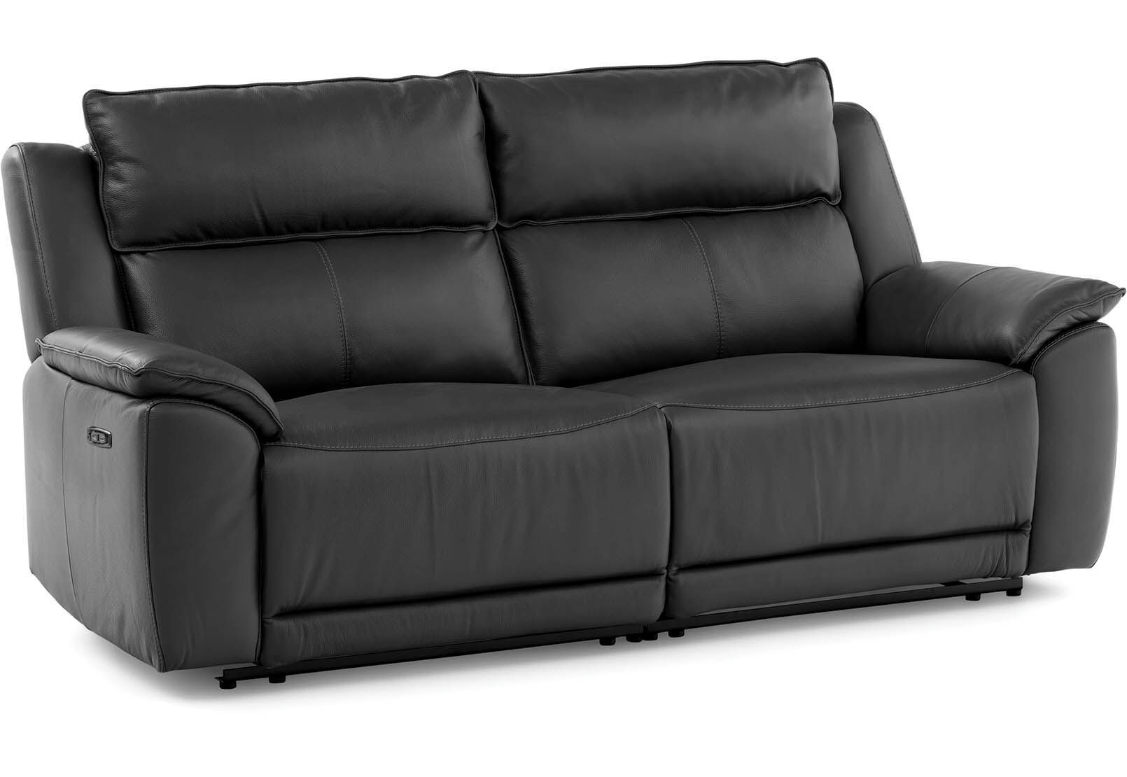 EDWIN - Leather 3 Seat Sofa with 2 inbuilt Electric Recliners EDWIN