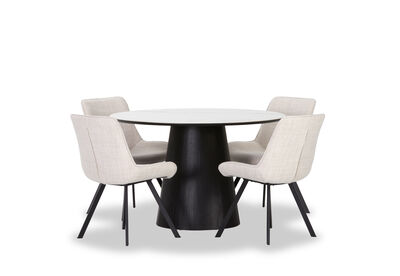 THANOS - 5 Piece Ceramic Dining Suite with Vesta Chairs