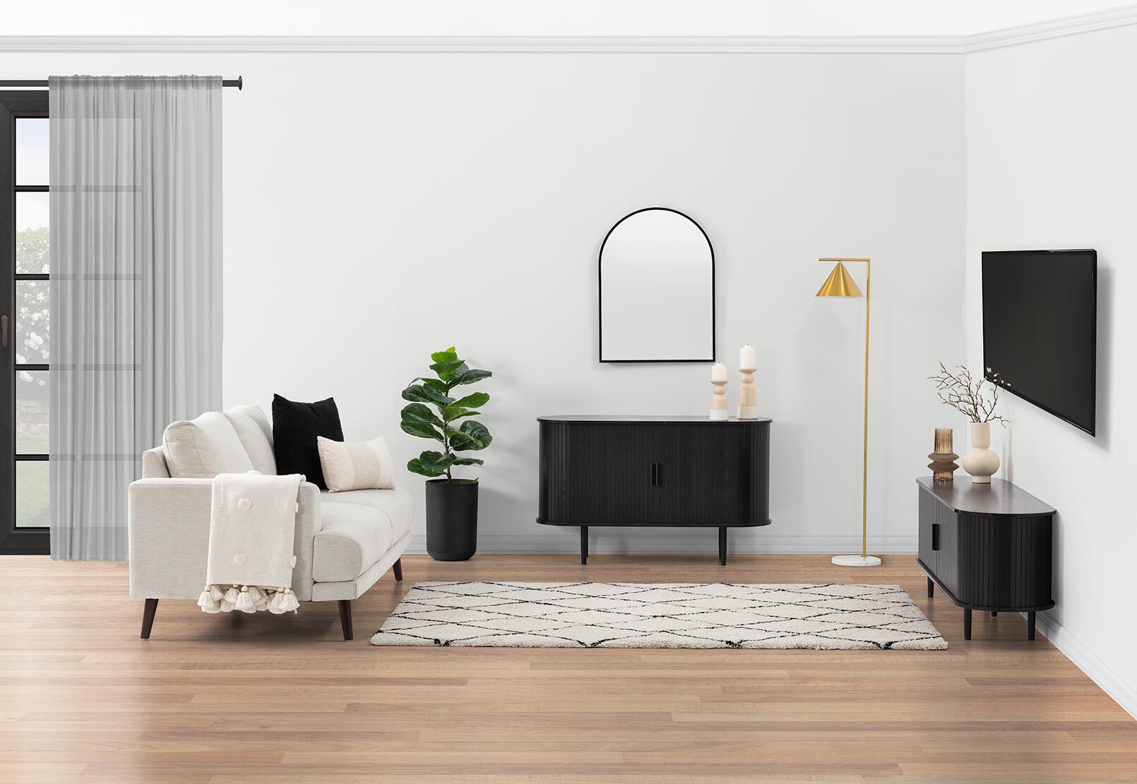 TANNER - 2 Door Black Entertainment Unit TANNER