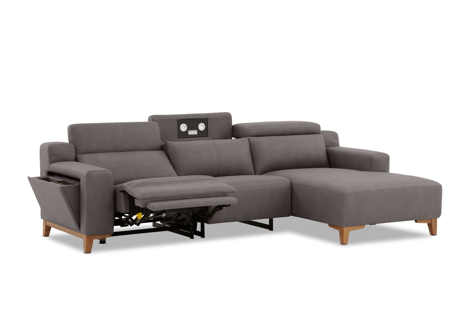 GAGE FABRIC - 3 Seater Sofa with Electric Recliner and RHF Chaise GAGE FABRIC