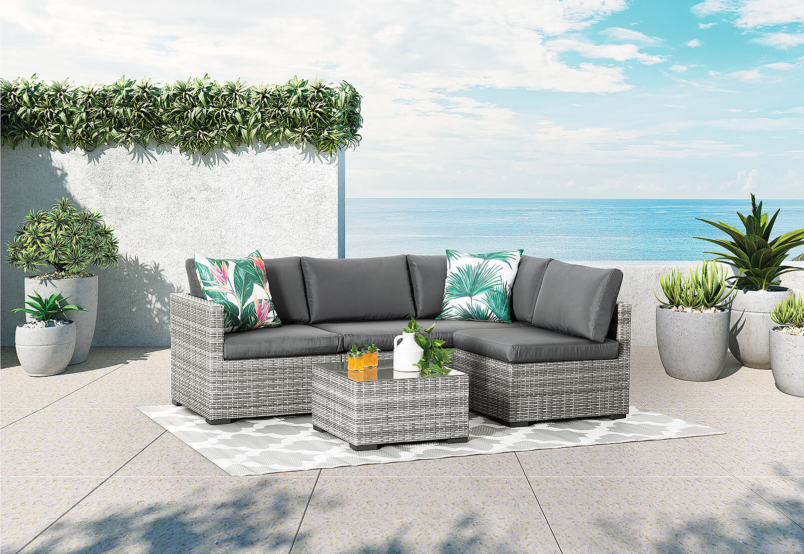 HAMILTON - Chaise Lounge with Coffee Table HAMILTON