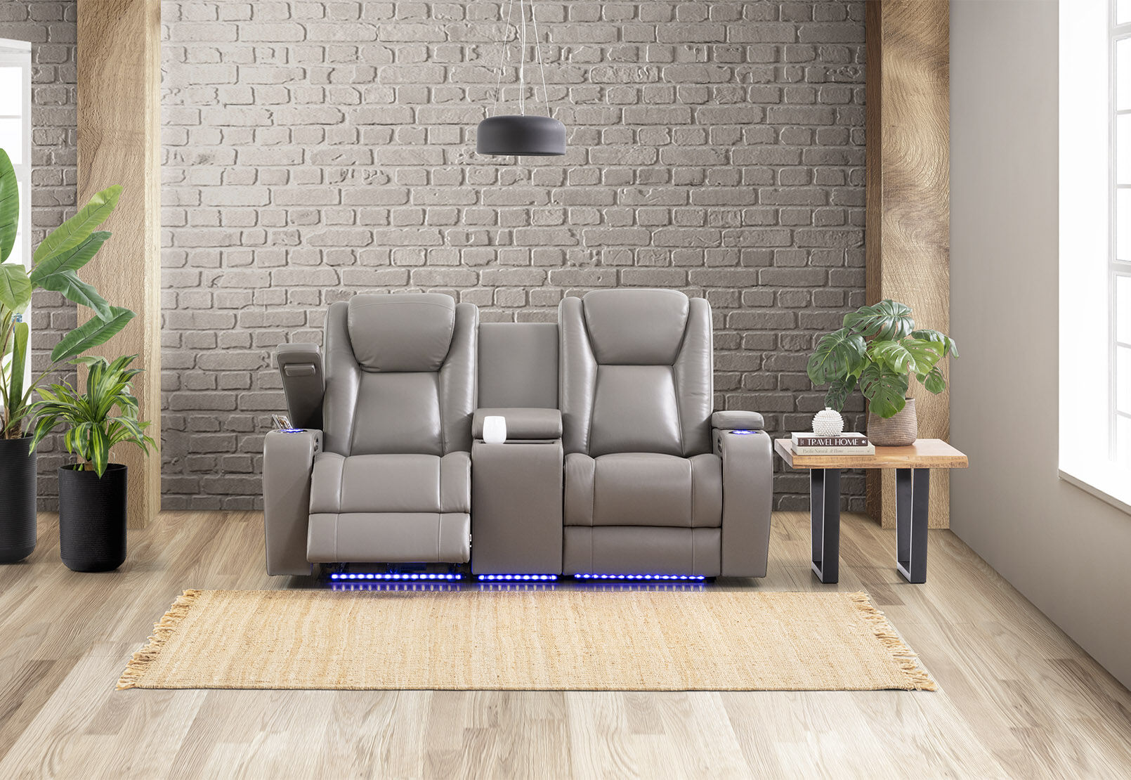 SENTINAL MK2 LEATHER - 2 Seater with 2 Electric Recliners and Console SENTINAL MK2 LEATHER