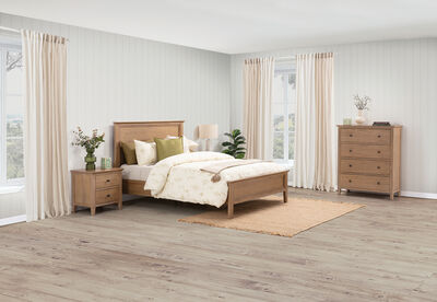 LOURDES - 4 Piece Queen Bed Tall Chest Suite