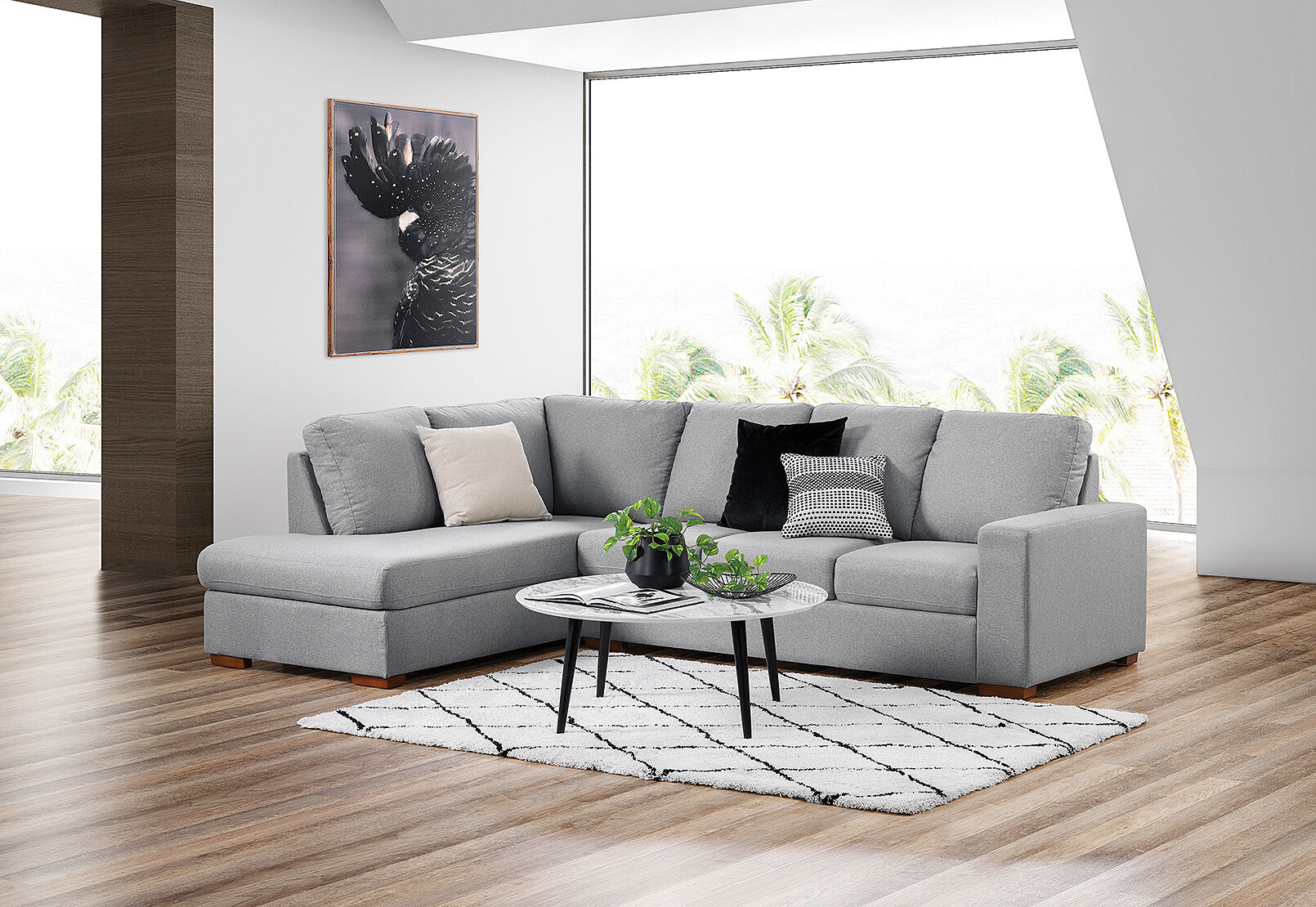 Nixon Fabric 4 Seater Sofa With Left Hand Facing Chaise Amart