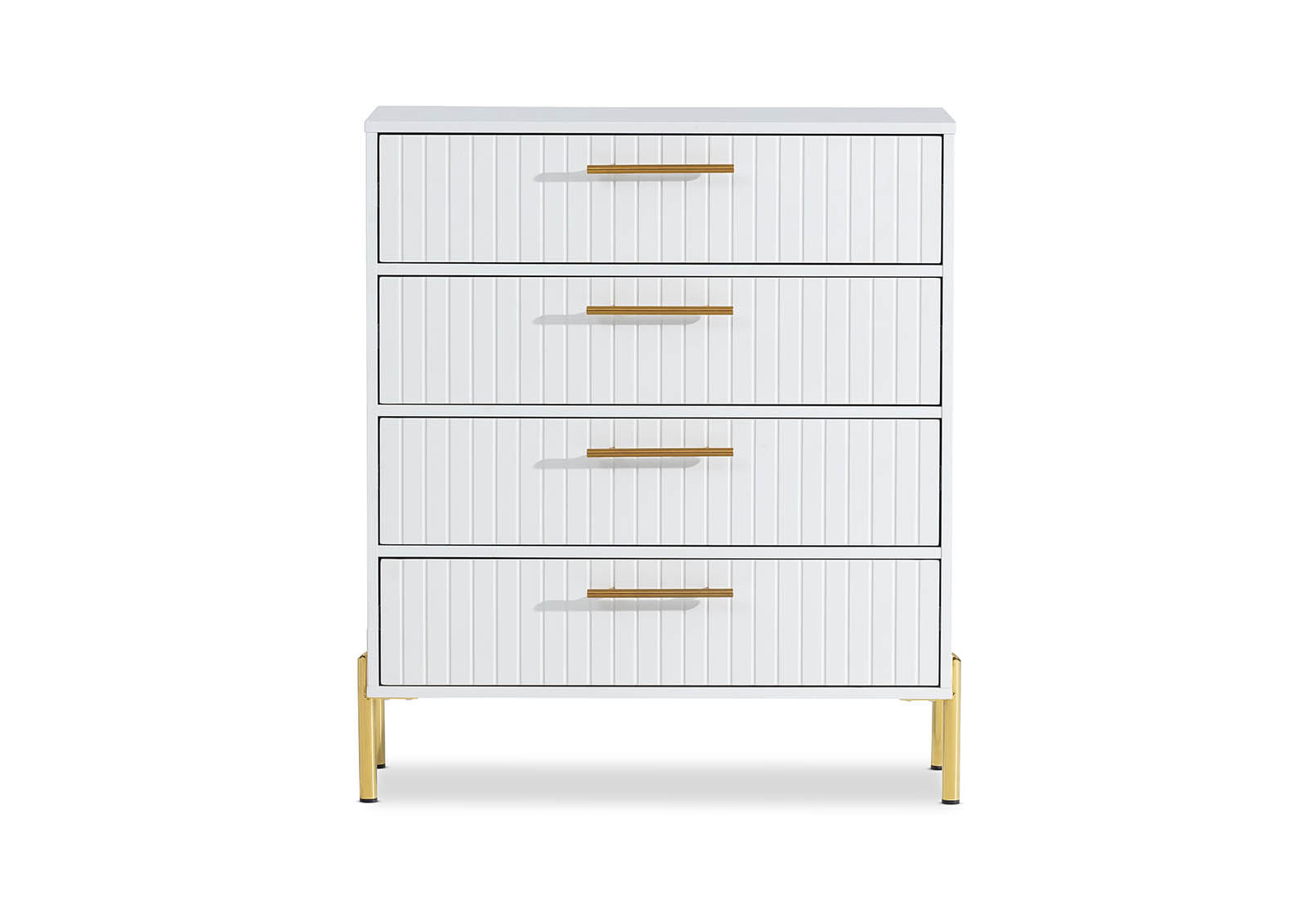 DELGADO - White 4 Drawer Tall Chest DELGADO