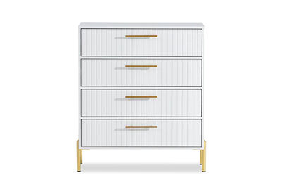 DELGADO - White 4 Drawer Tall Chest