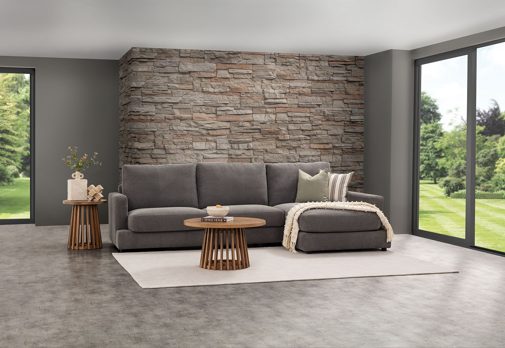 LIESL FABRIC - 3 Seater RHF Chaise LIESL FABRIC