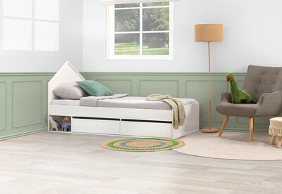McLEAN - Single Bed House Headboard with Storage
