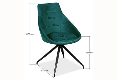 WHIRL - Set of 2 Green Dining Chairs
