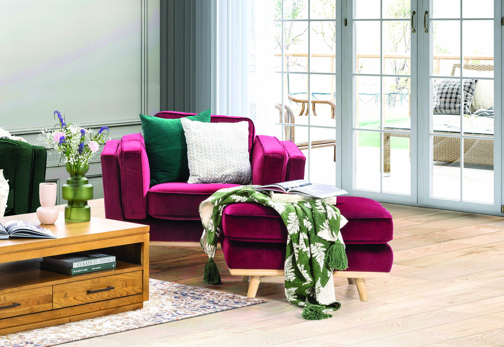 Amart velvet shop sofa
