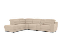 JEFFRIES FABRIC - Corner Lounge with Inbuilt Electric Recliner and LHF Chaise JEFFRIES FABRIC