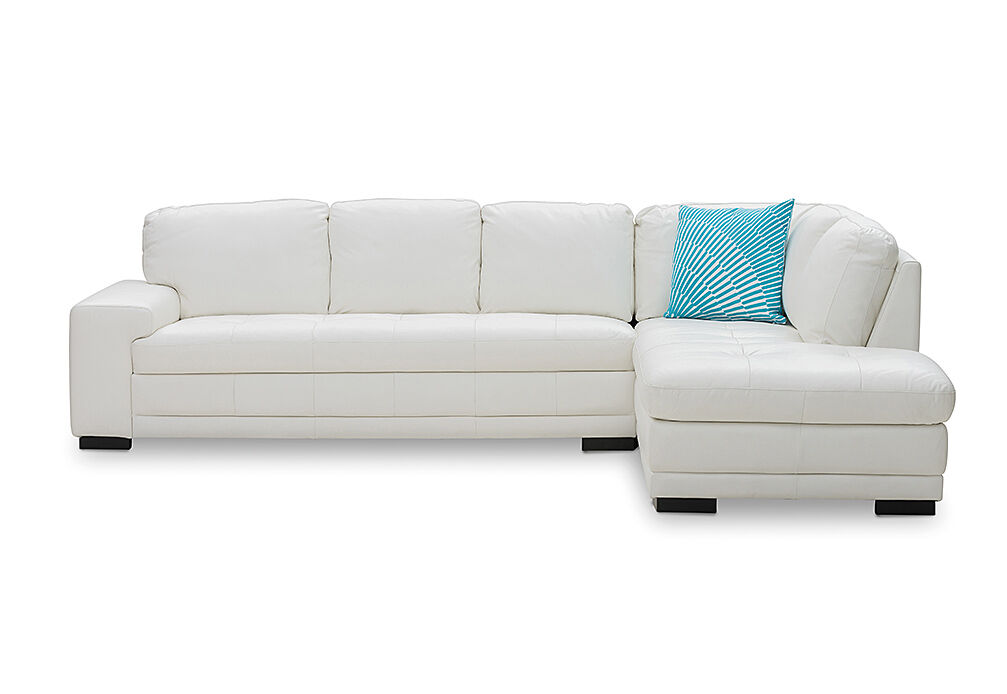 PURE WHITE DELILAH Leather 3 Seater Corner Chaise