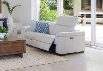 LUCIANO - Leather 2.5 Seater Sofa with 2 Electric Recliners